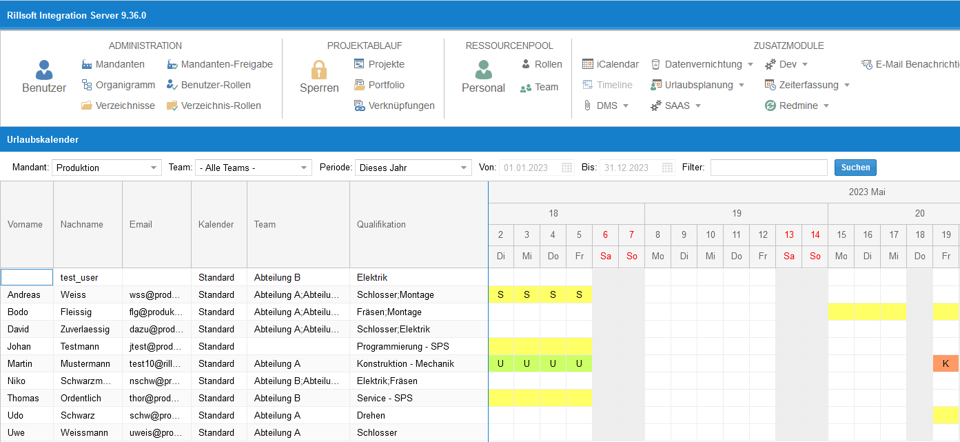 Effiziente Urlaubsplanung mit Rillsoft Project