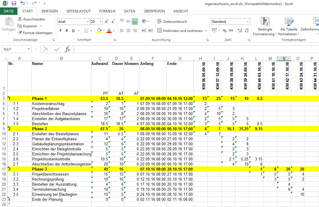 Export nach Excel