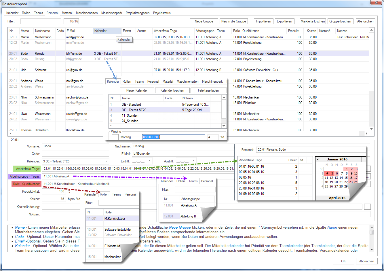 Produktionsplanung Ressourcenpool