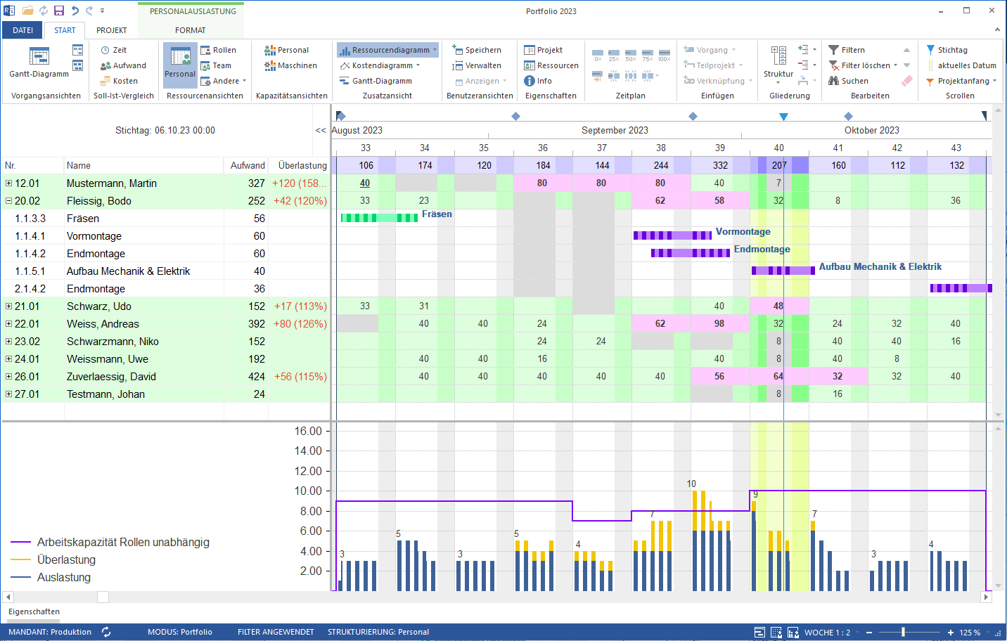 Projektübergreifende Personalplanung Software