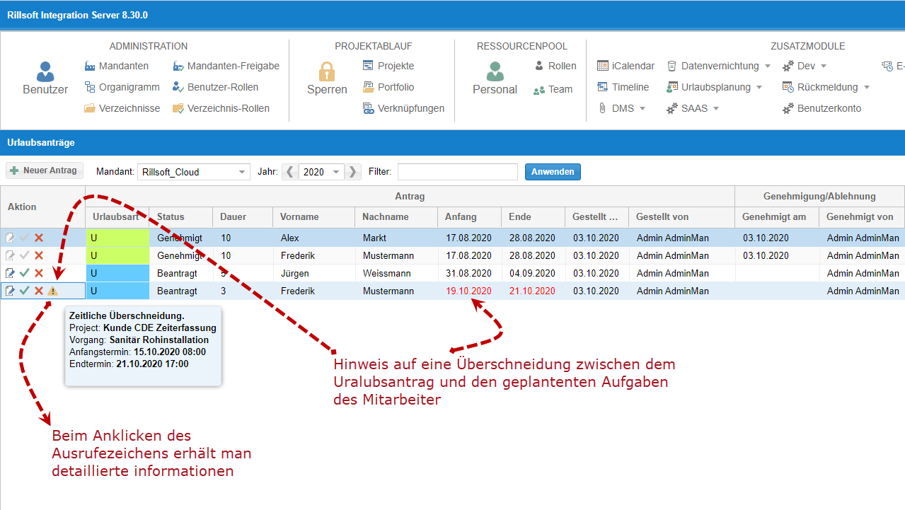 Urlaubsplanung Software - Urlaubsantrag